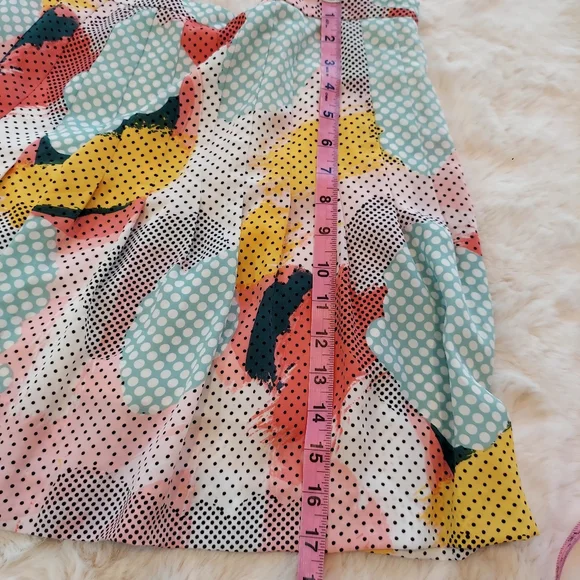 1 State Mini Skirt Polka Dot Print Side Zip Multi Color Sz S - Picture 11 of 12